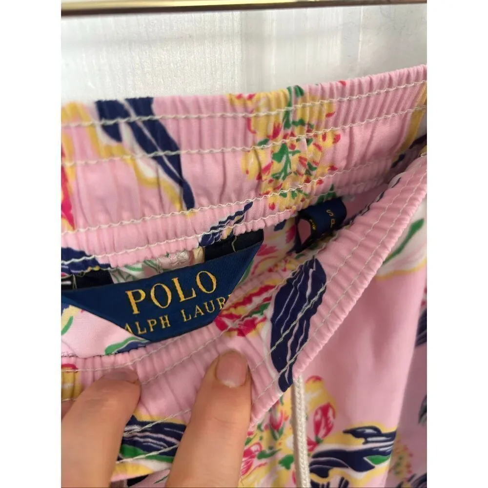 Polo Ralph Lauren Mens Traveler Swim Shorts Pink Tropical Flower 5